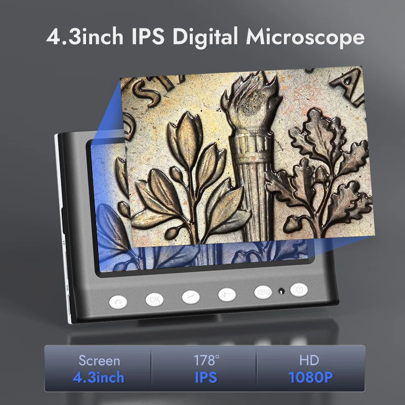 מיקרוסקופ דיגיטלי עם מסך 4.3 אינץ' HD והגדלה עד פי 1600 – תמונה 2