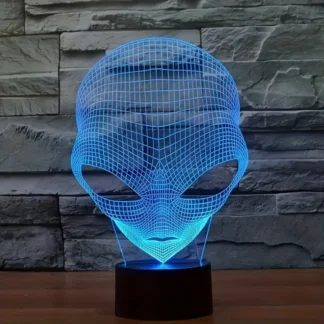מנורת לילה חייזר תלת ממדית עם 7 צבעים מתחלפים LED