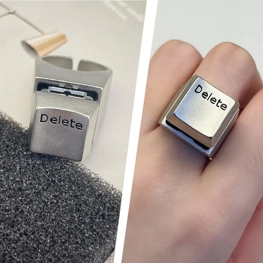 טבעת מקש DELETE מתכווננת – תכשיט ייחודי לאוהבי טק – תמונה 2