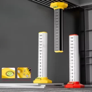 מודד גובה מגנטי לתקרה מונמכת – סרגל אלומיניום עם פלס