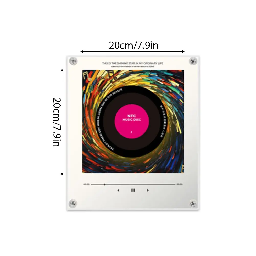 פטיפון מגנטי למקרר עם תאורת לילה ו-9 תקליטים USB – תמונה 6