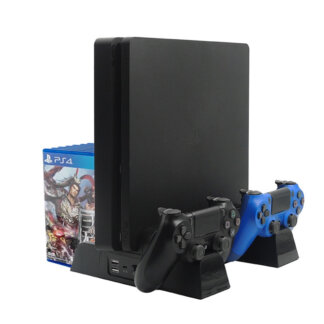 מעמד קירור לPS4 עם 3 מאווררים, טעינת שלטים ו-13 דיסקים