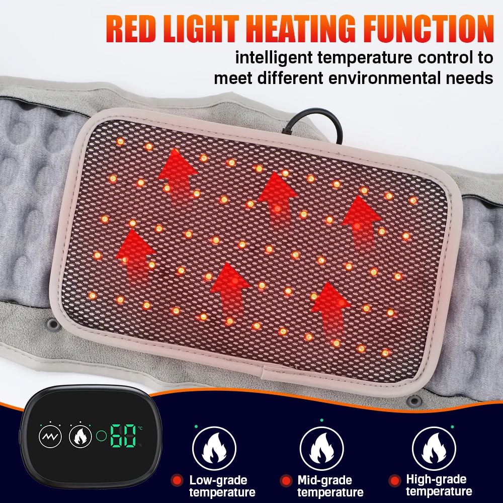חגורת עיסוי מותניים נטענת עם חימום, רטט ואוויר – תמונה 5