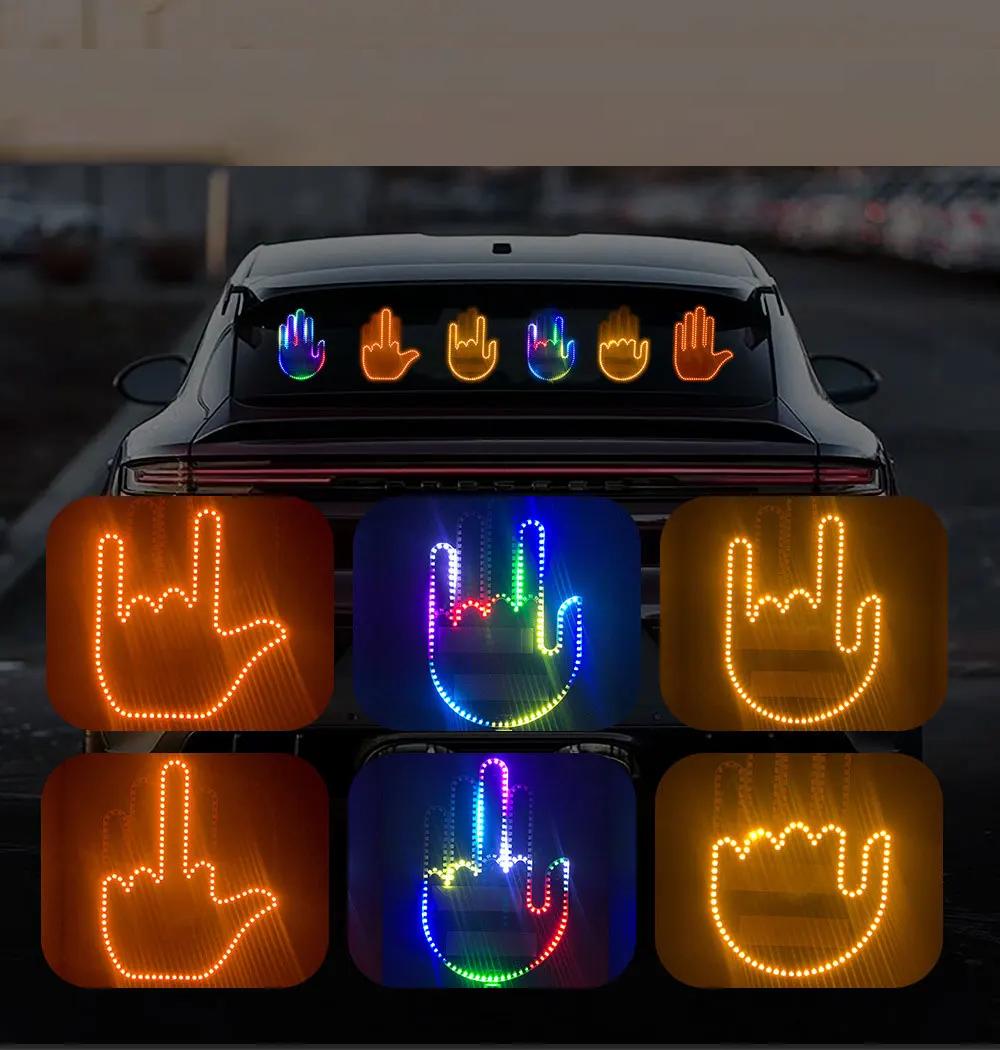 תאורת יד לרכב עם שלט רחוק ומחוות LED לחלון הרכב