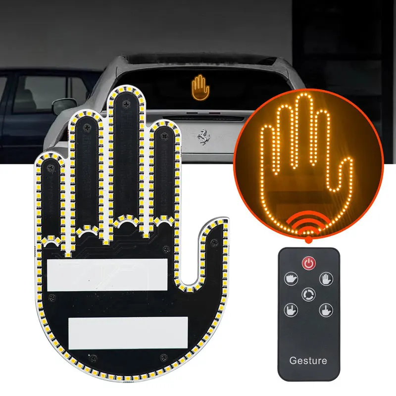 תאורת יד לרכב עם שלט רחוק ומחוות LED לחלון הרכב – תמונה 4