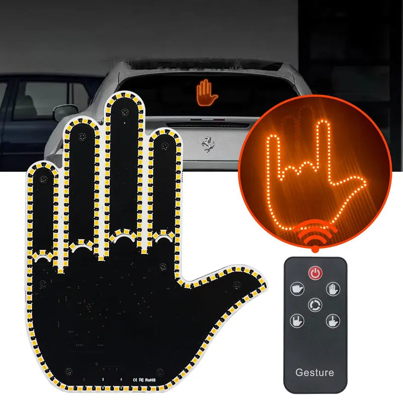 תאורת יד לרכב עם שלט רחוק ומחוות LED לחלון הרכב – תמונה 3