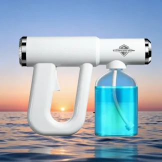 אקדח ריסוס אלחוטי נטען USB עם LED כחול ומיכל 300 מ״ל
