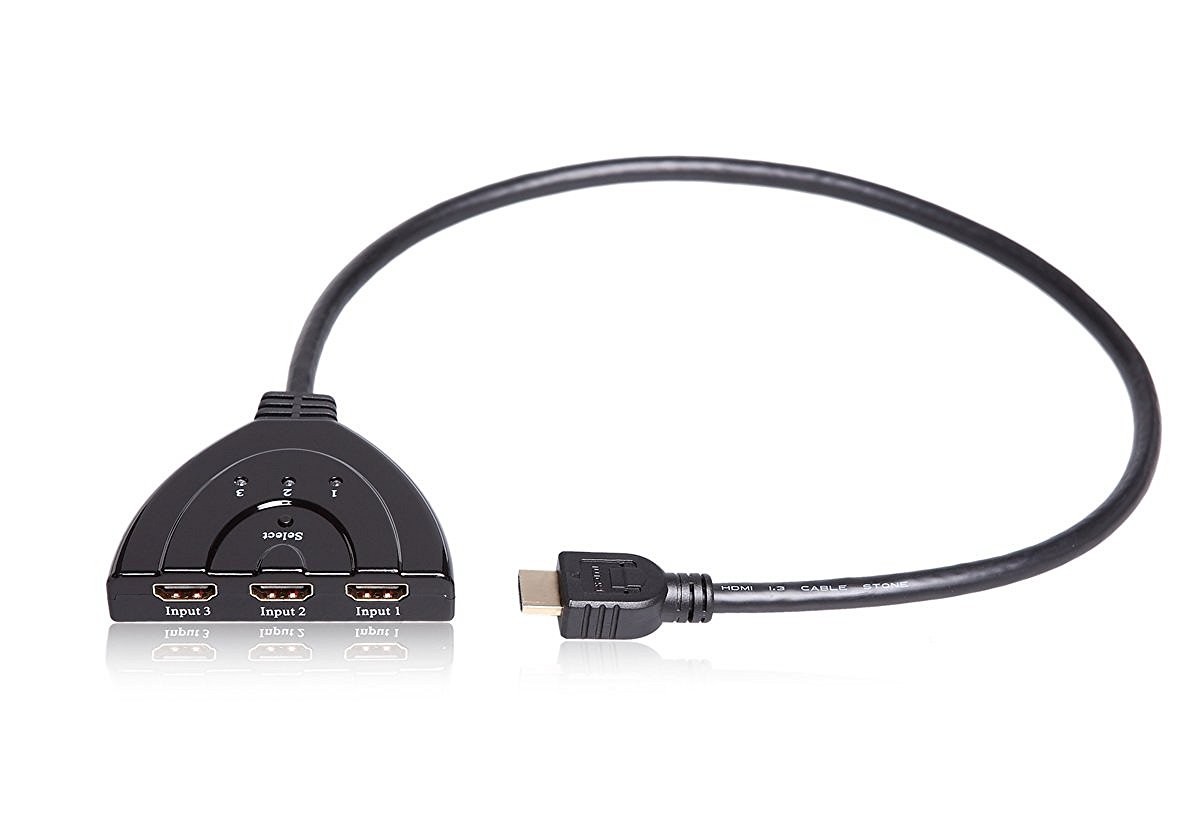 מפצל HDMI 3 כניסות לטלוויזיה - חבר Xbox, PlayStation ו-Blu-Ray – תמונה 2