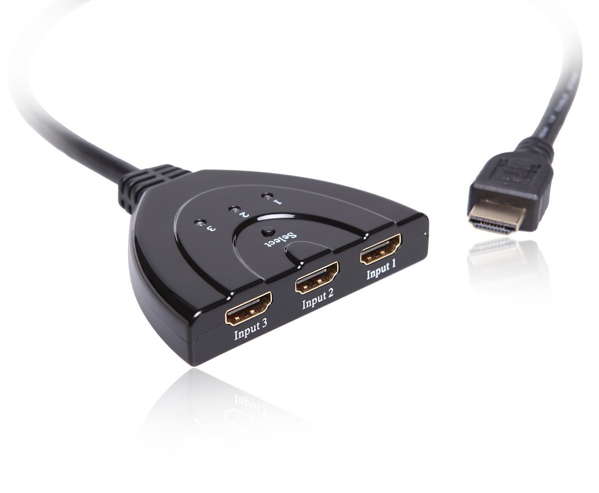 מפצל HDMI 3 כניסות לטלוויזיה - חבר Xbox, PlayStation ו-Blu-Ray – תמונה 3