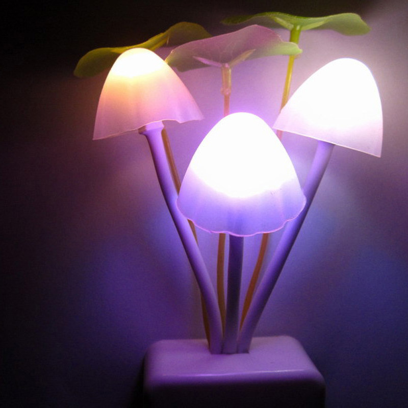 מנורת לילה פטריות יער לילדים עם חיישן אור LED – תמונה 4