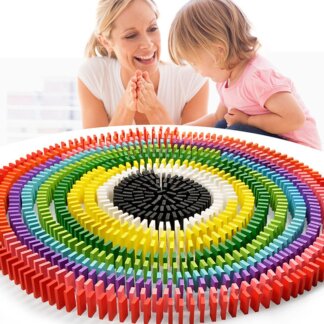 אבני דומינו צבעוניים לילדים – סט 480 חלקים יצירתי