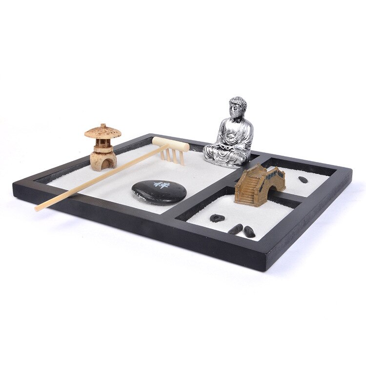 מיני גן זן לשולחן – ערכה מלאה עם חול ואביזרים