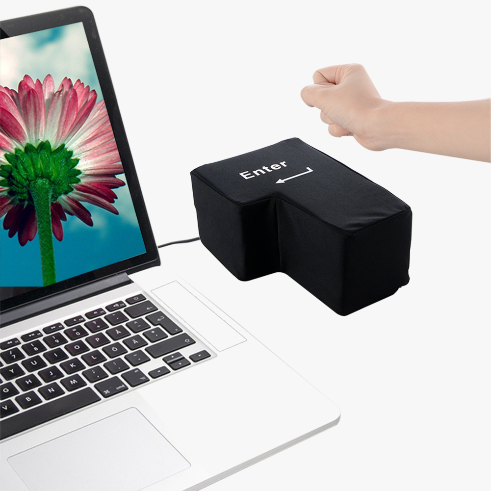 כרית כפתור Enter ענק עם חיבור USB למחשב ולפטופ