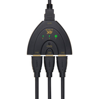 מפצל HDMI 4K עם 3 כניסות לחיבור מכשירים לטלוויזיה