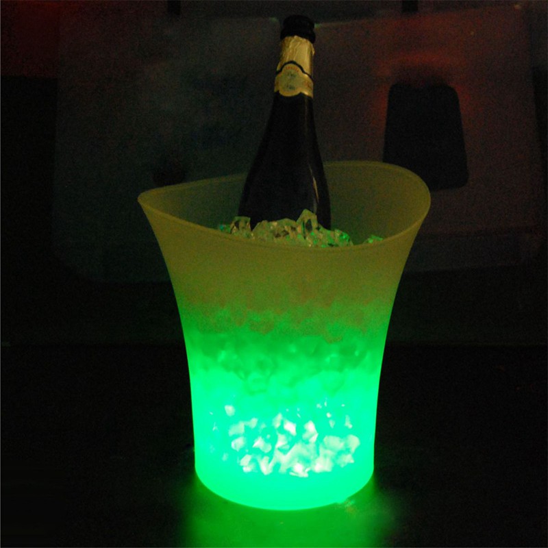 דלי קרח עם תאורת LED צבעונית RGB למסיבות ובר – תמונה 4
