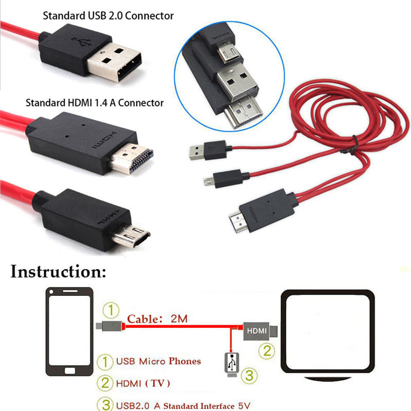 כבל אנדרואיד HDMI לחיבור סמארטפון למסך בקלות – תמונה 3