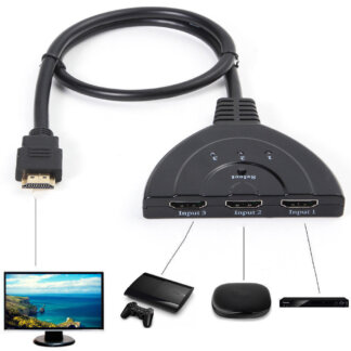 מפצל HDMI 3 כניסות לטלוויזיה - חבר Xbox, PlayStation ו-Blu-Ray